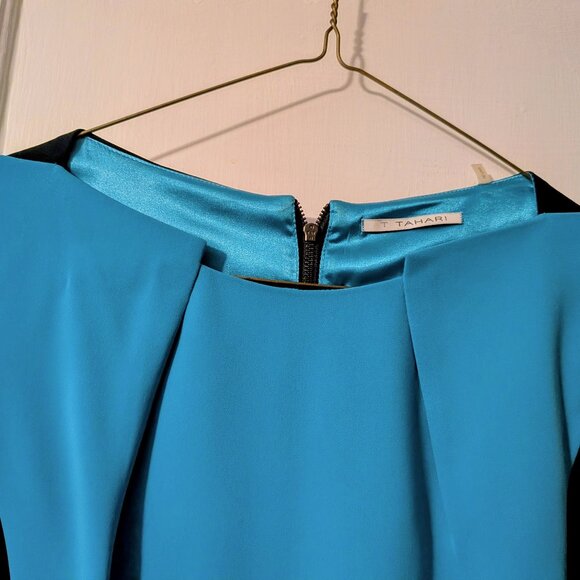 T. Tahari Turqouise and navy sleveless dress size 6 - Picture 3 of 3